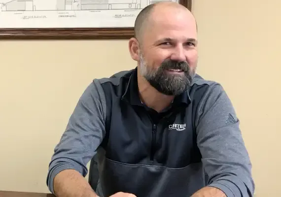 Carter Lumber employee at his desk