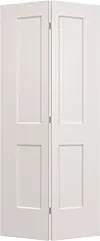 White bifold door with square flat panels