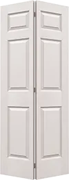 White six-panel bifold closet door