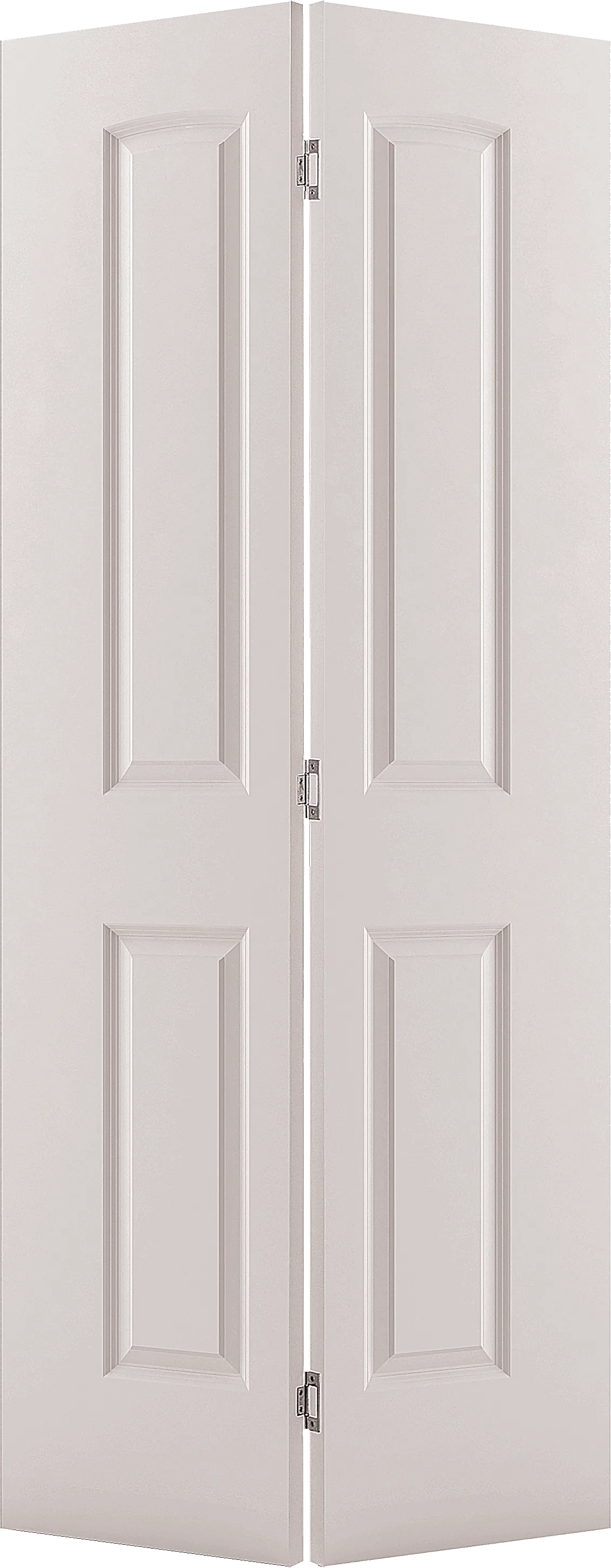White bifold closet door with arched raised panels