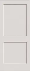White two-panel interior door with square flat panels