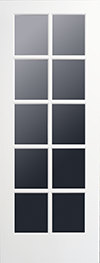 White interior door with ten glass lites