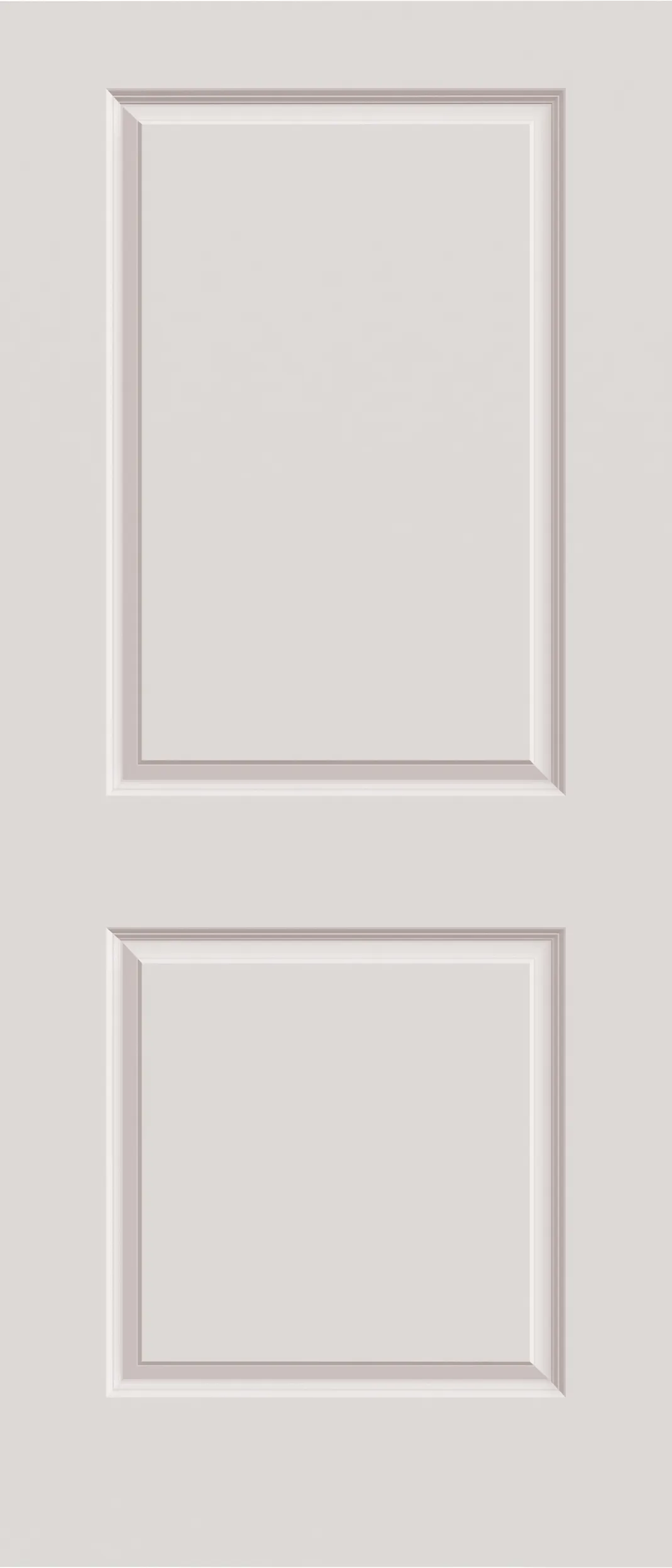 White two-panel interior door with square raised panels